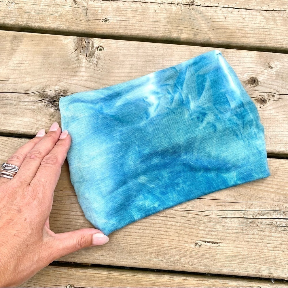 Tie-dye-SOFT MEADOW-Boho Gypsy/hippy wide headband turban silky soft fabric - Picture 11 of 16